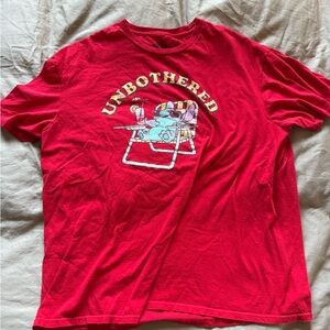 Red Graphic T-Shirt with Unbothered Print